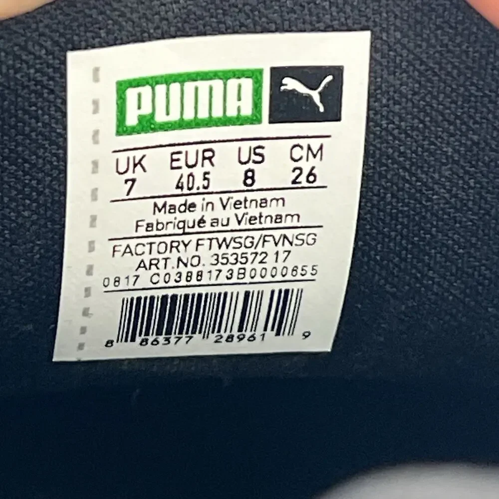 Puma Roma Triple Black Leather Sneakers Men’s Size 8 New EU 40.5 Shoes
